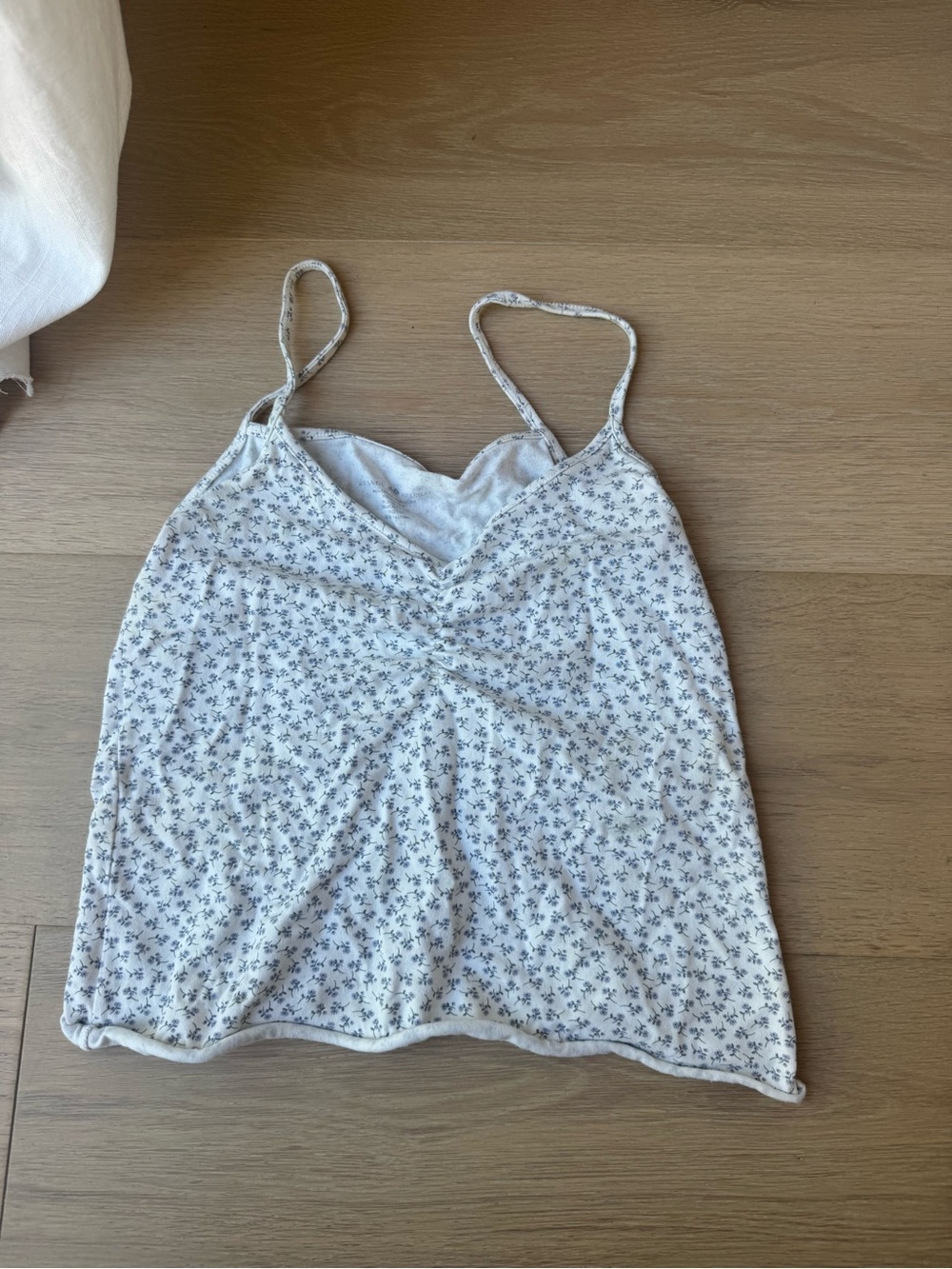 Brandy Melville White Floral Crop Cami